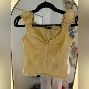 Brandy Melville Yellow Ruffle Tank